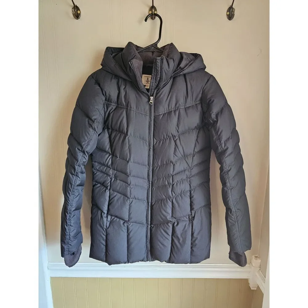 Lands' End Kids Down Filled Puffer Coat Parka Hooded Winter‎ Jacket Large 14